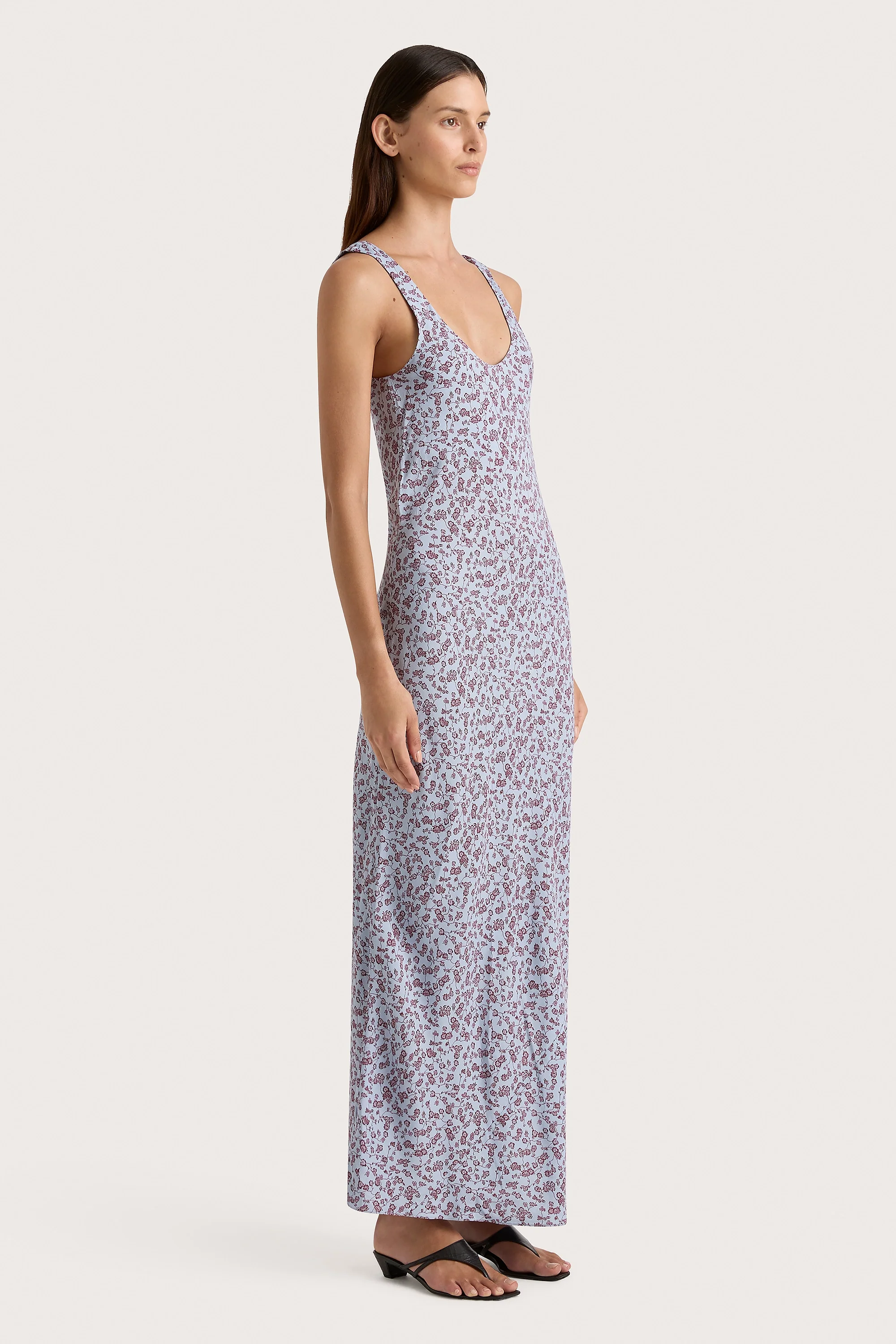 Olivia Maxi Dress Amaryllis Floral Blue - Final Sale - Image 9