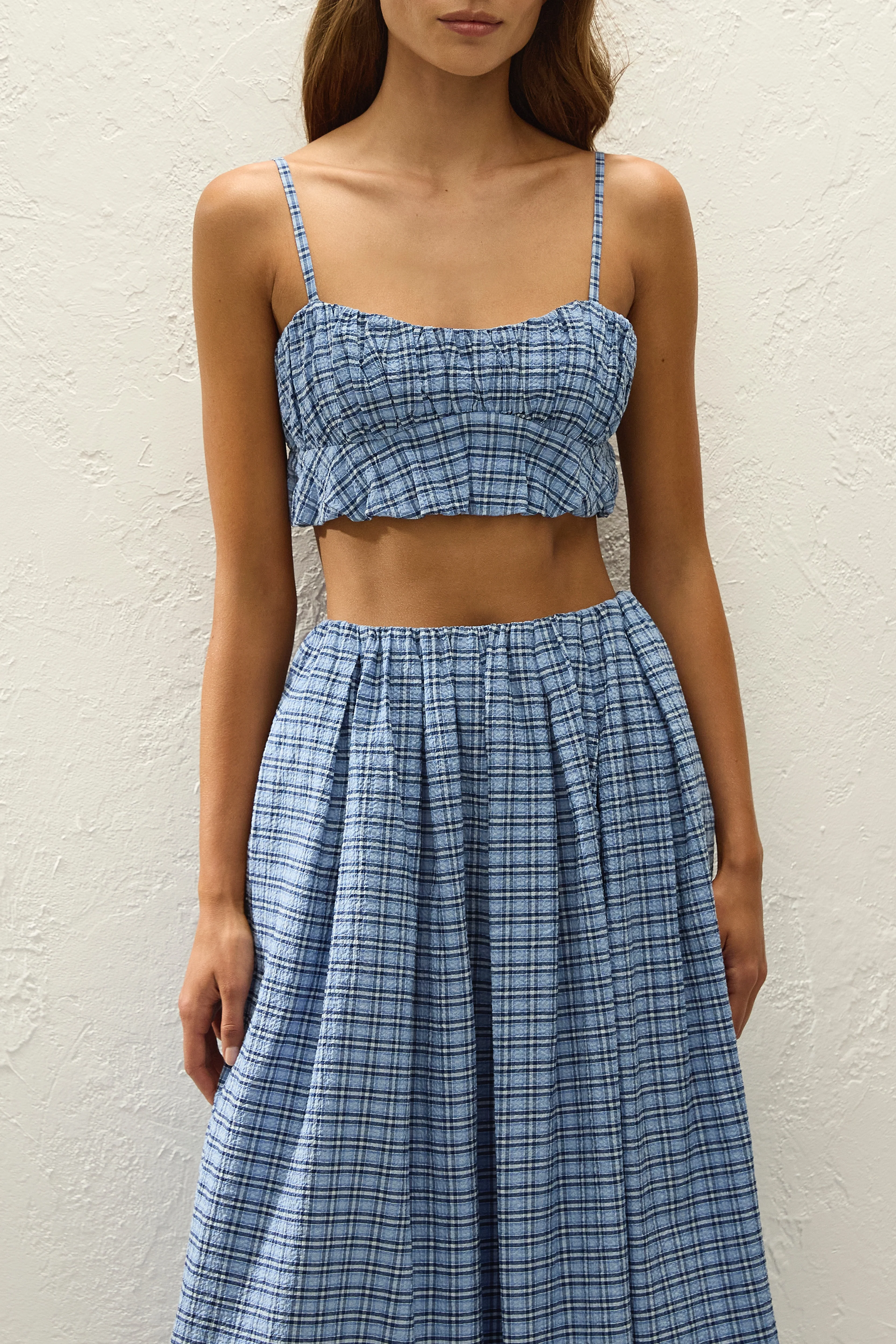 Pelea Top Vintage Blue Check - Image 2