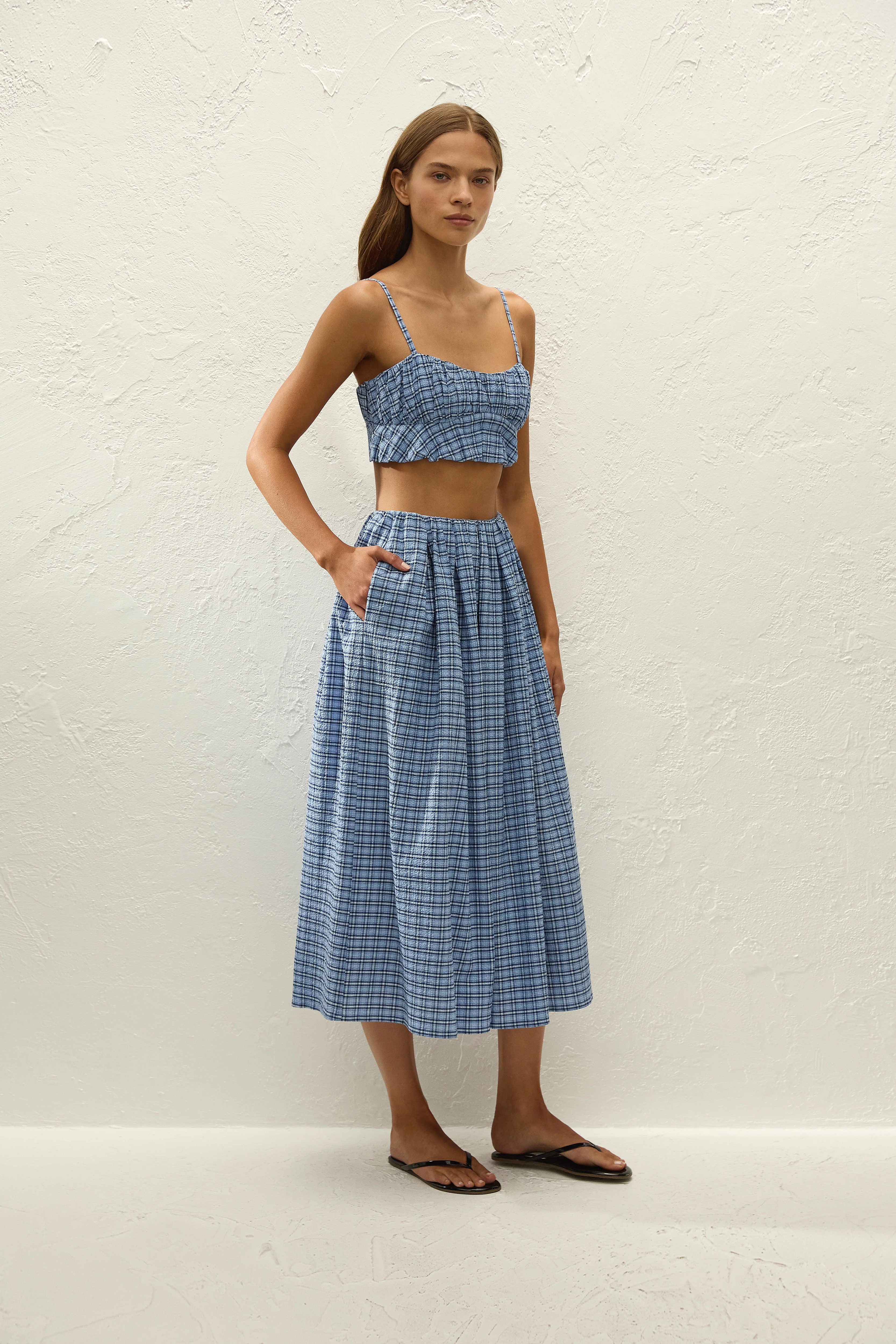 Pelea Top Vintage Blue Check - Image 3