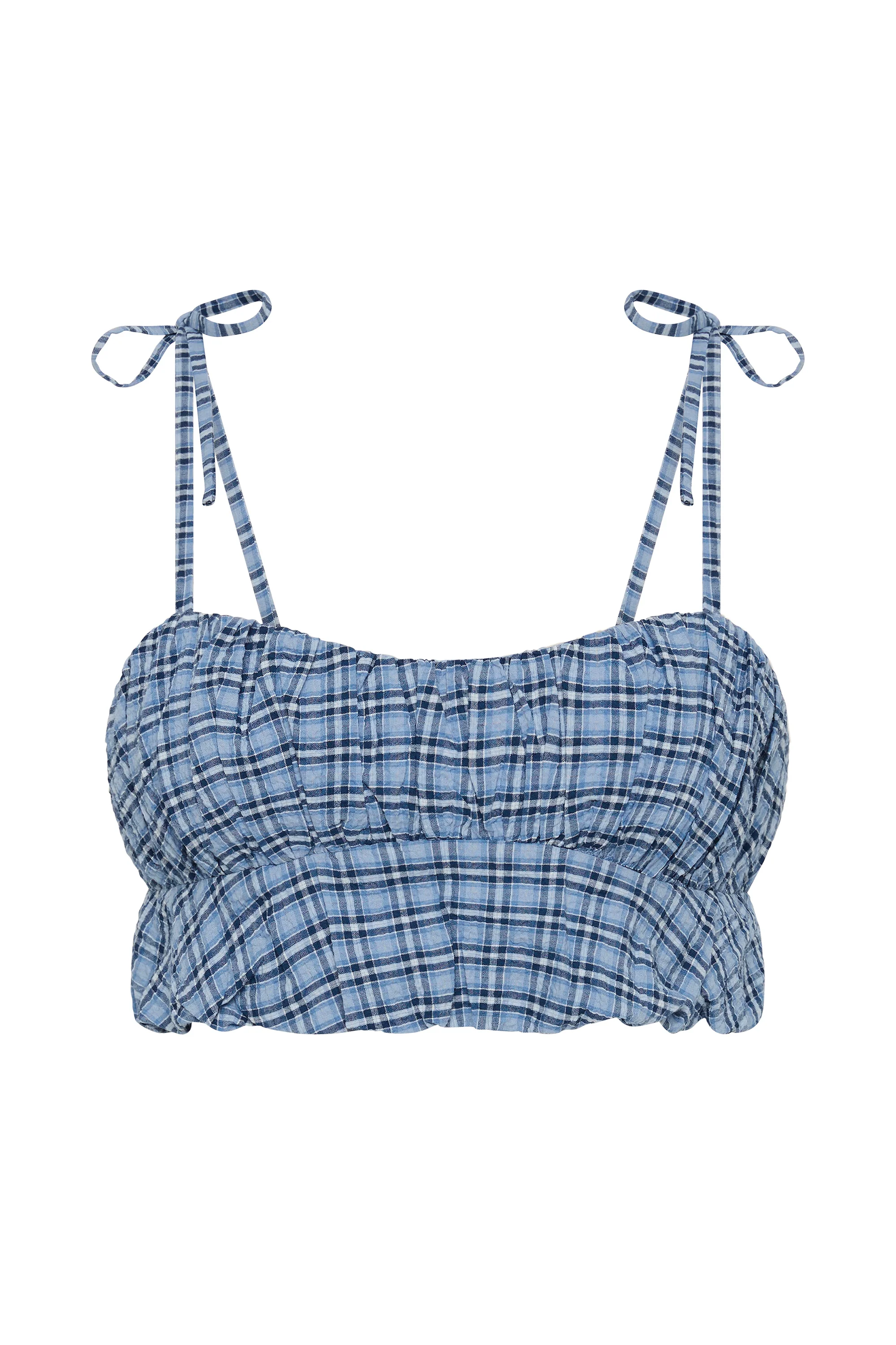 Pelea Top Vintage Blue Check - Image 6