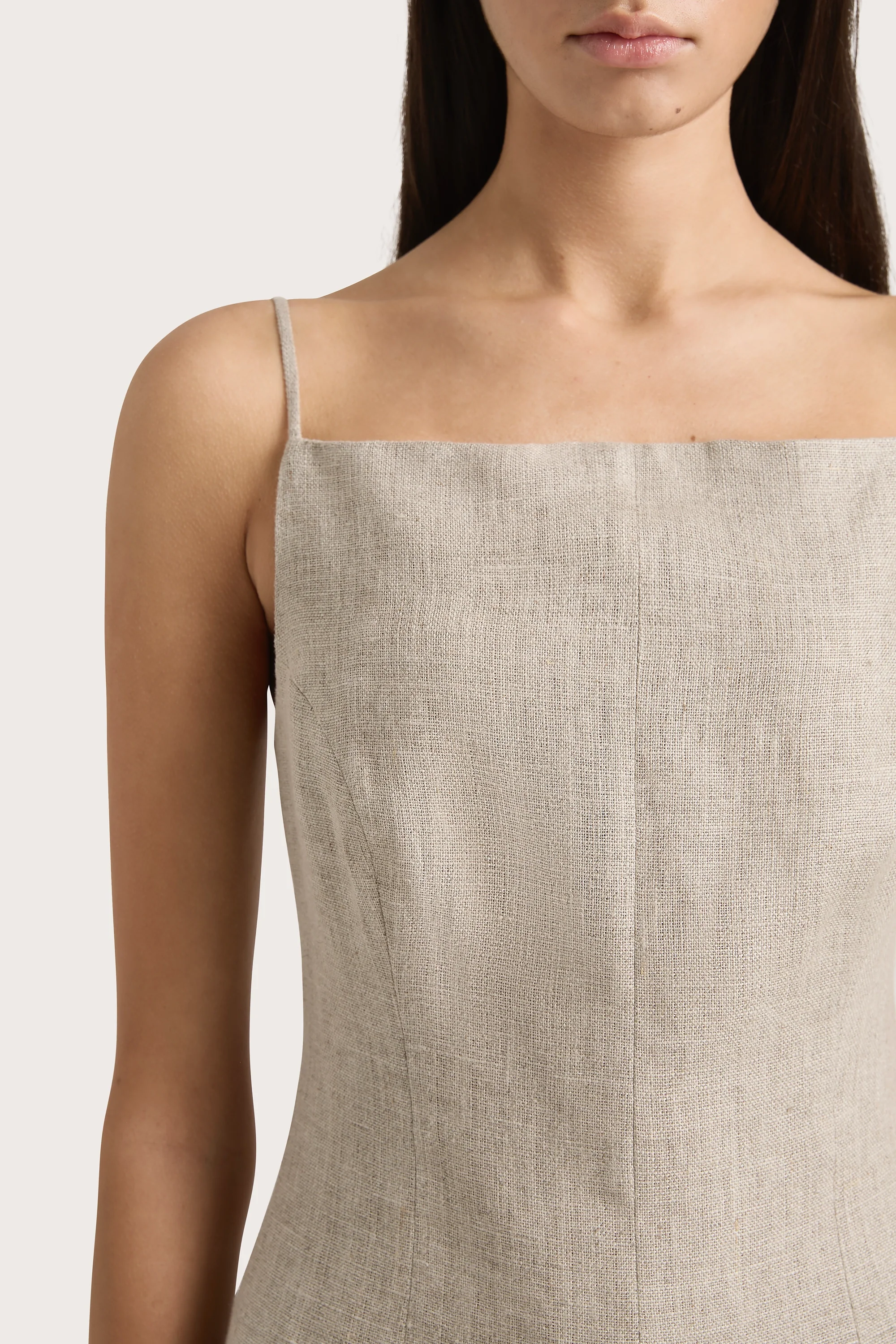 Poet Mini Dress Oatmeal - Final Sale - Image 2