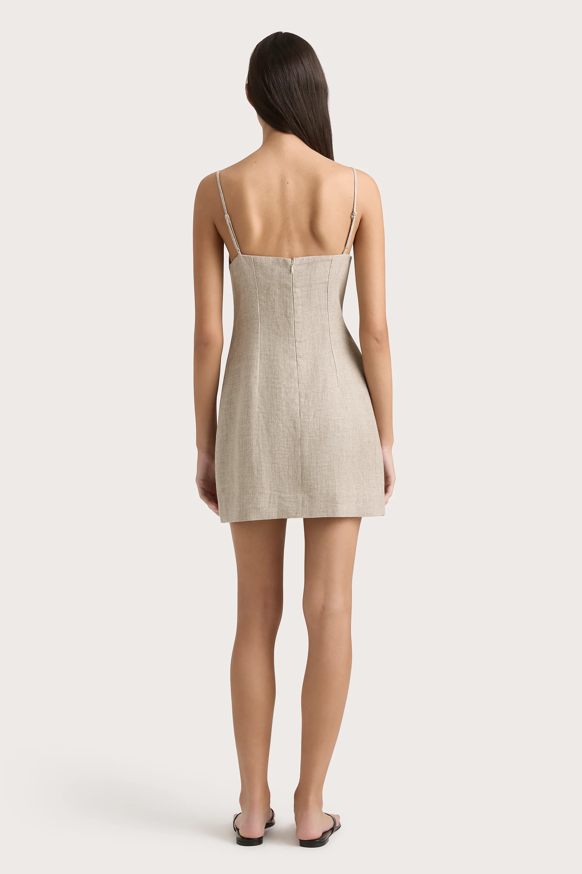 Poet Mini Dress Oatmeal - Final Sale - Image 5