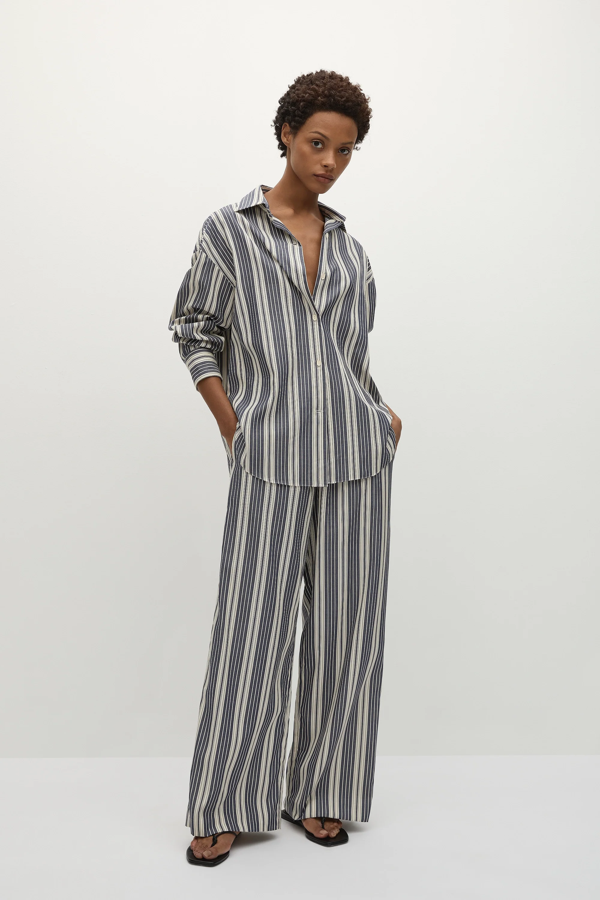 Rena Pant Antique Navy Stripe - Final Sale