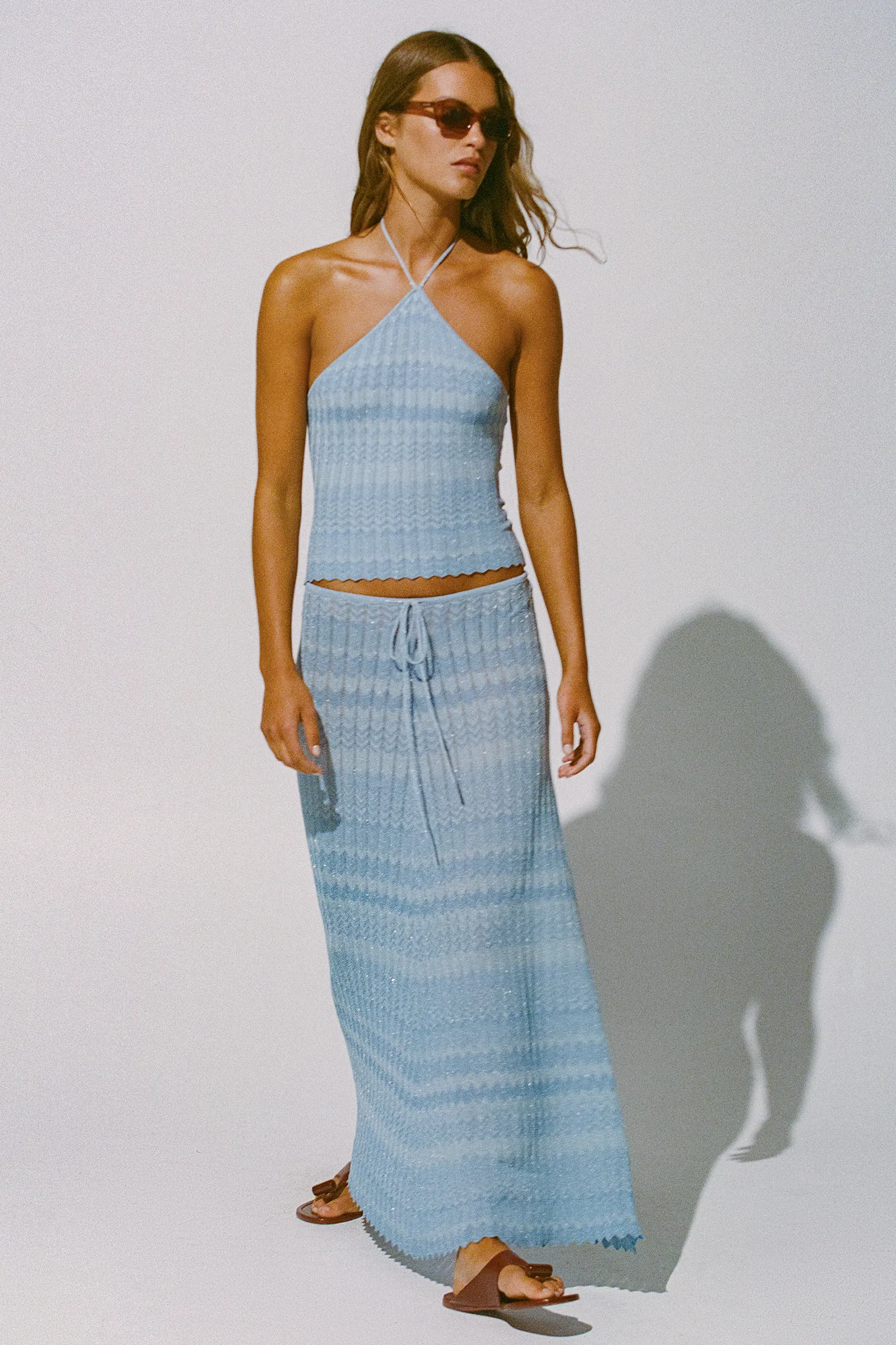 Ria Skirt Light Blue Chevron - Image 4