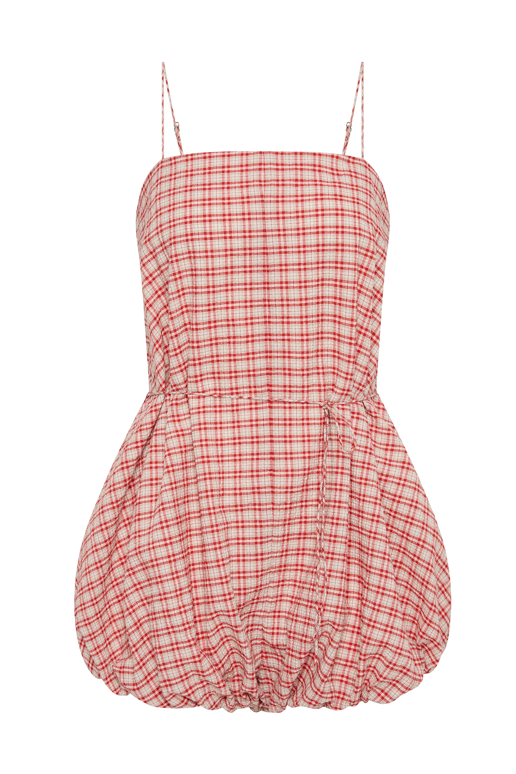 Riatto Playsuit Vintage Red Check - Image 5