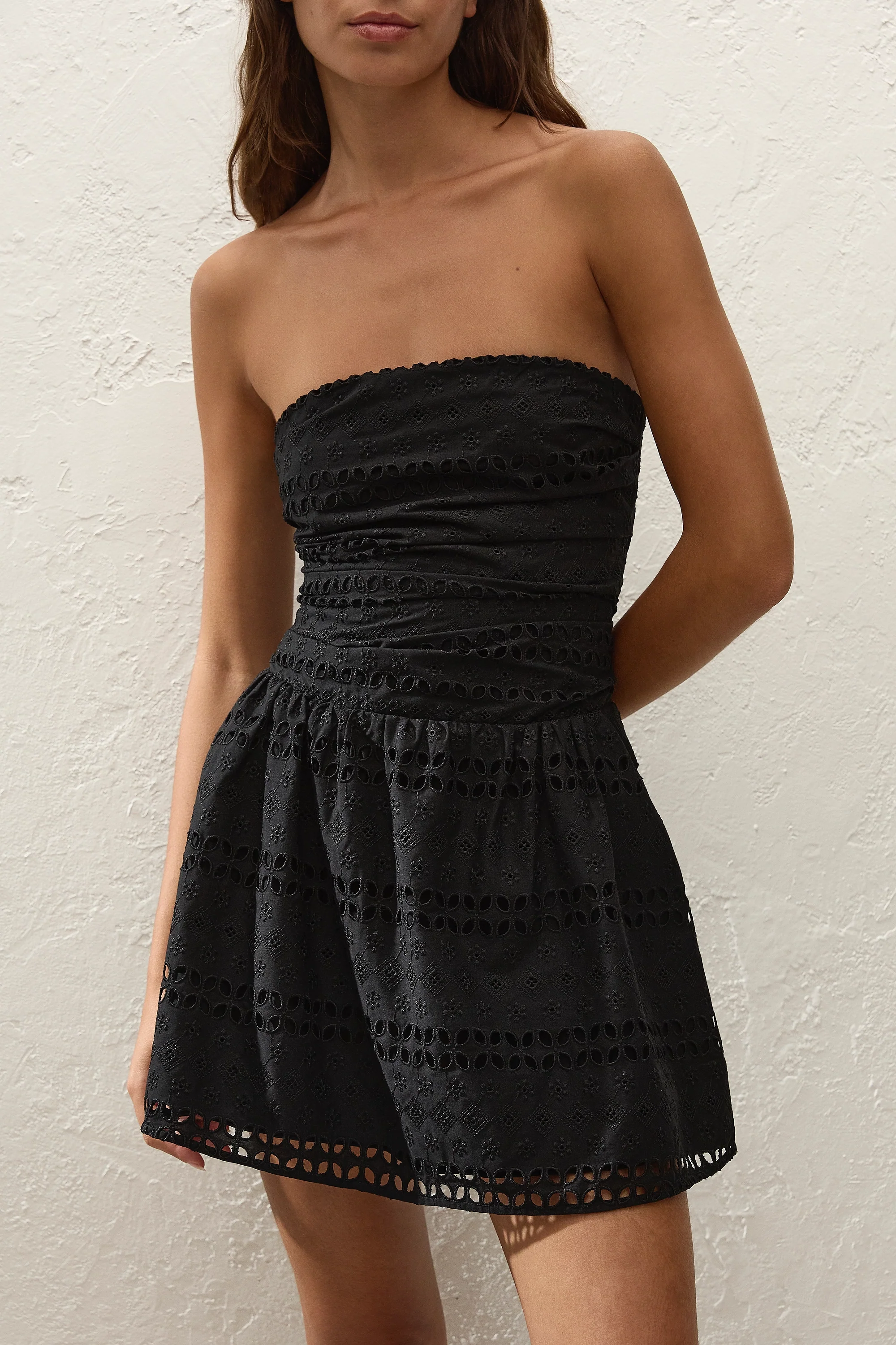 Roja Mini Dress Rosa Broderie Black - Image 2