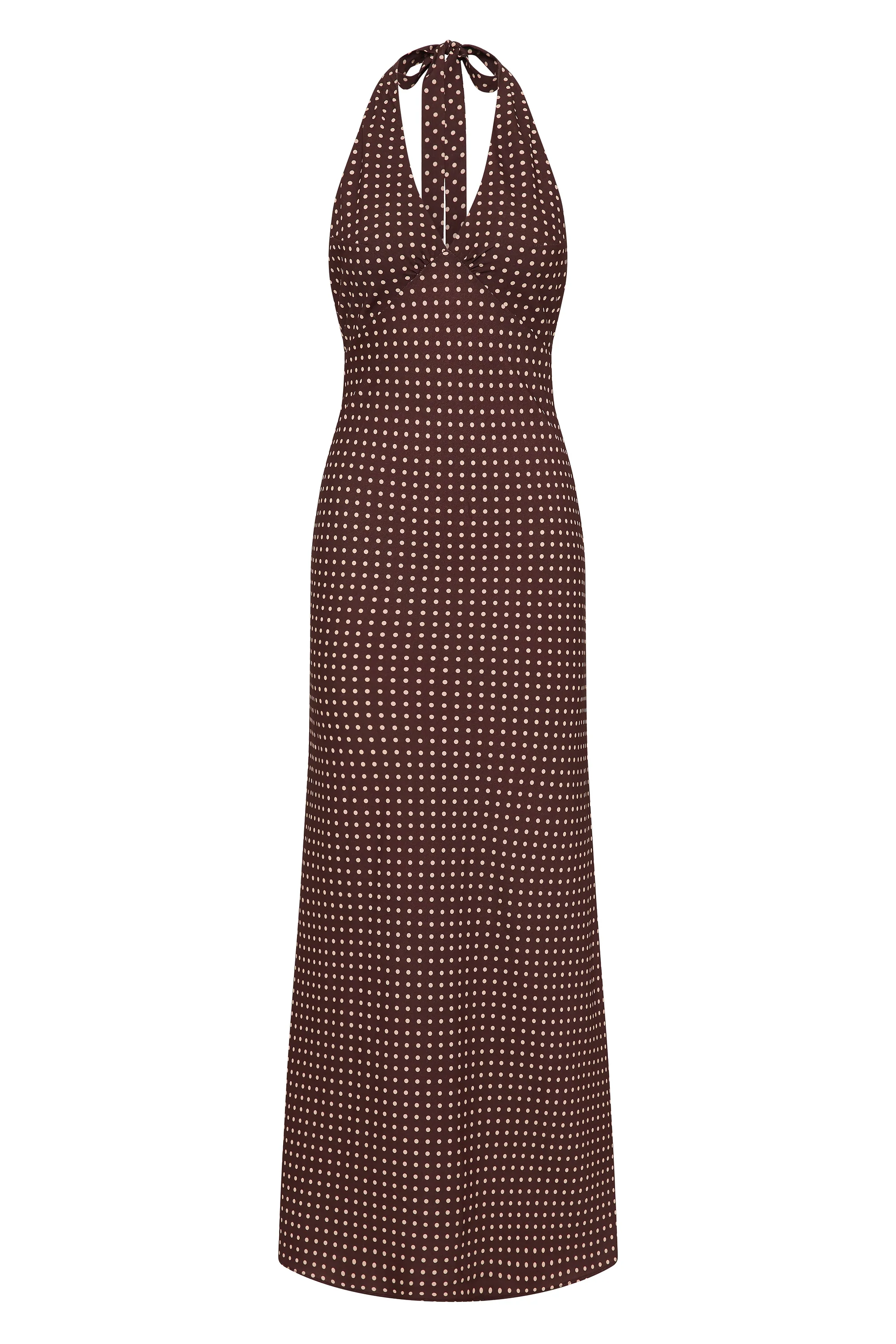 Rosa Maxi Dress Polkadot Chocolate Plum - Image 6