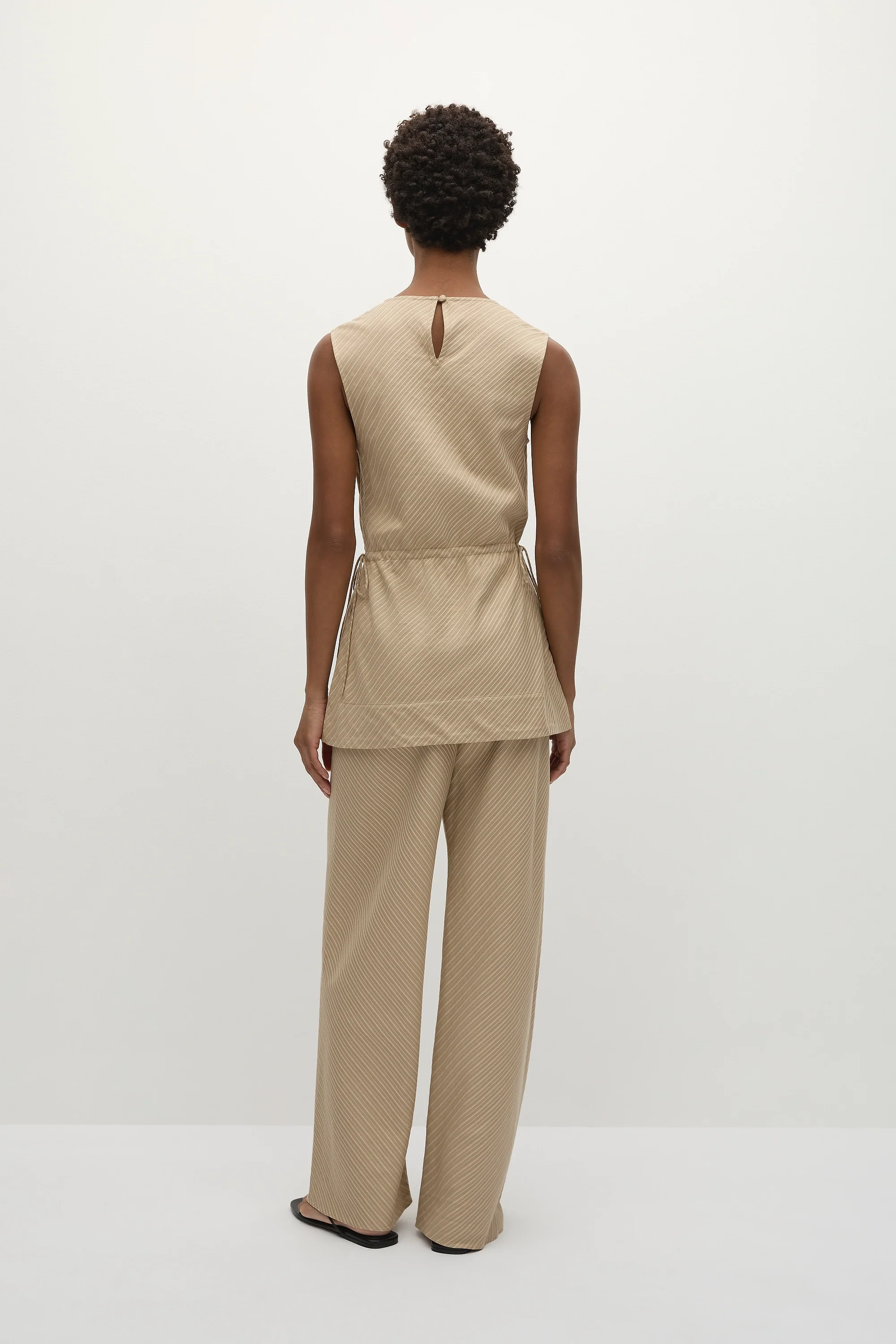 Selan Pant Pinstripe Fawn White - Final Sale - Image 4