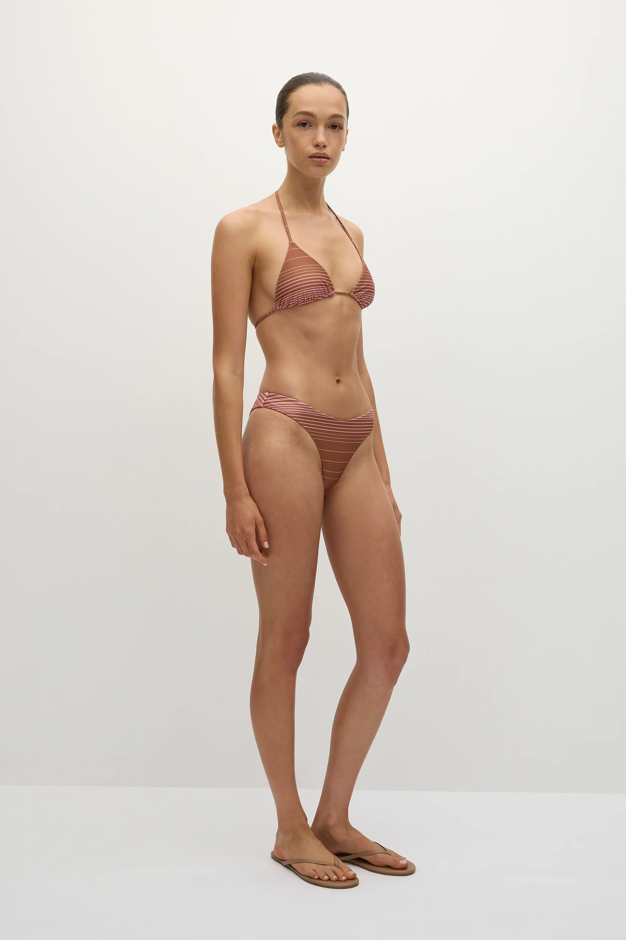 Sete Bikini Top Accordion Stripe Puce Fawn - Final Sale - Image 3