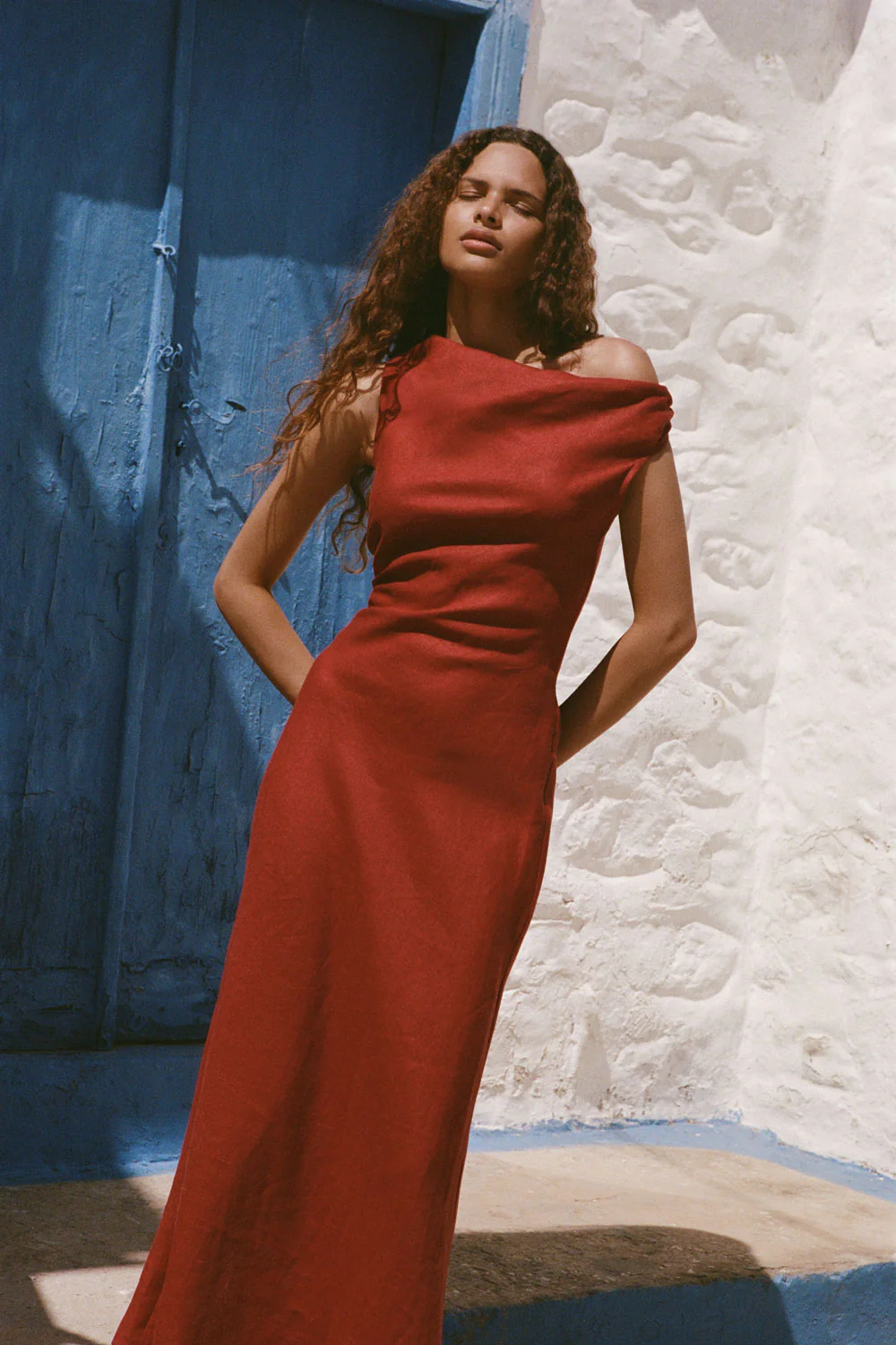 Suis Midi Dress Deep Red - Final Sale - Image 2