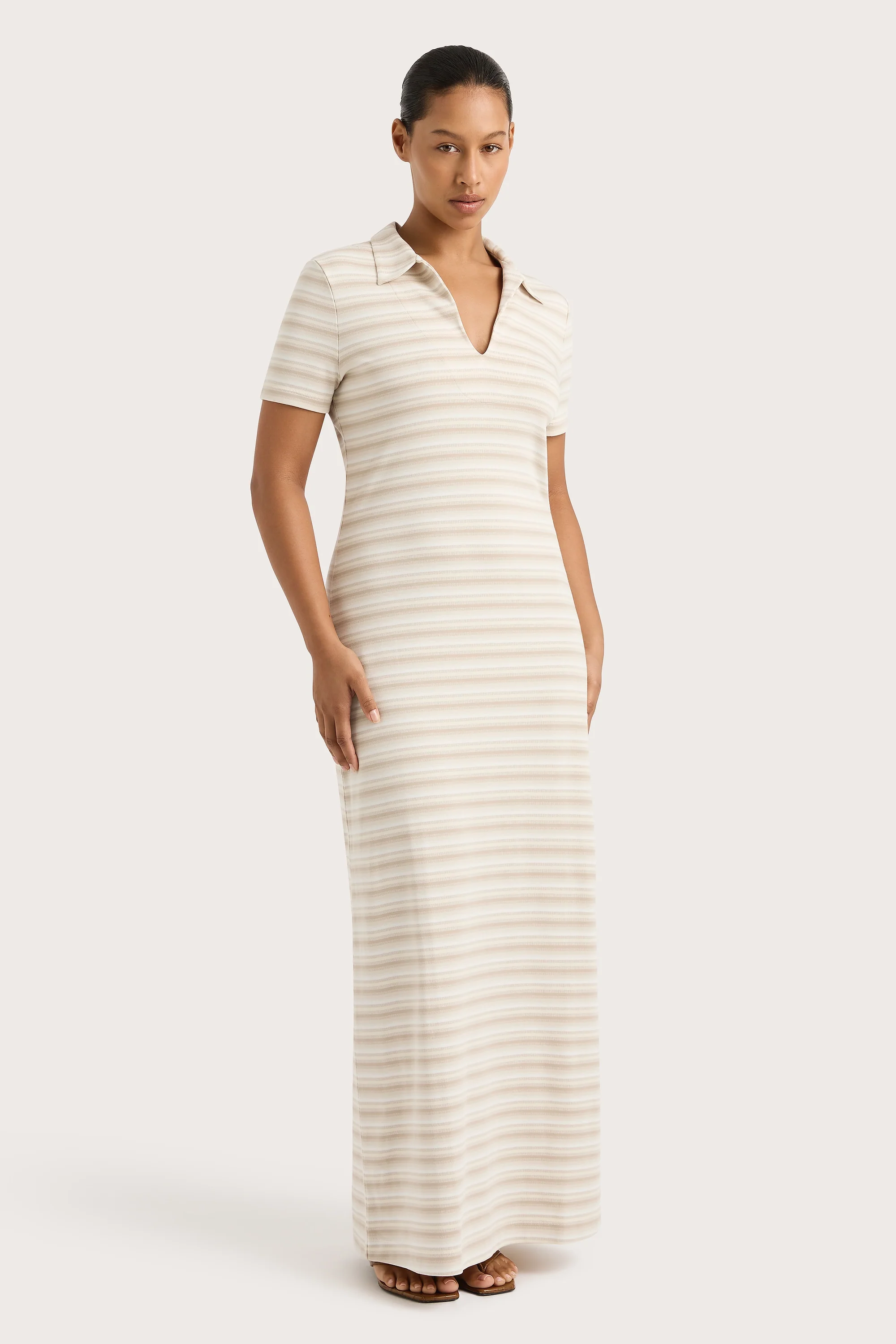 Tiesse Maxi Dress Cream Stripe - Final Sale - Image 10