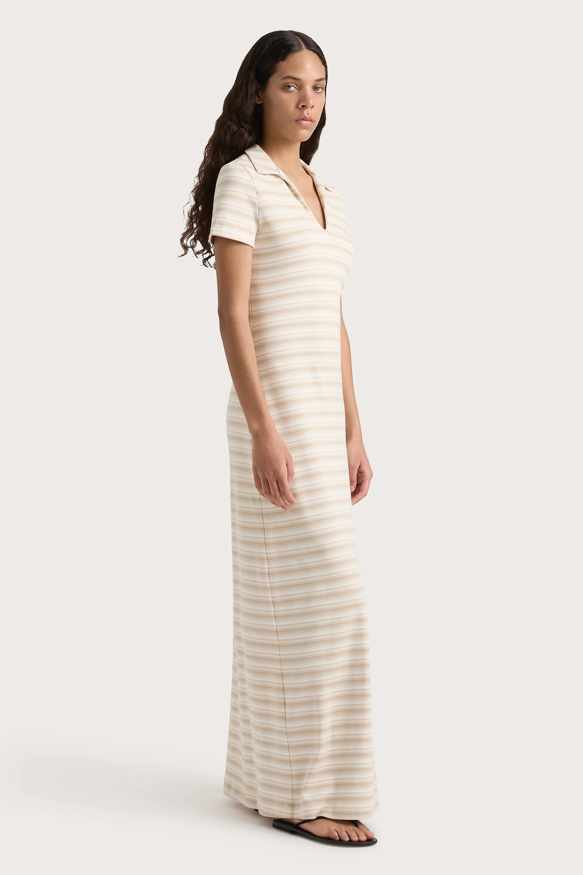 Tiesse Maxi Dress Cream Stripe - Final Sale - Image 4
