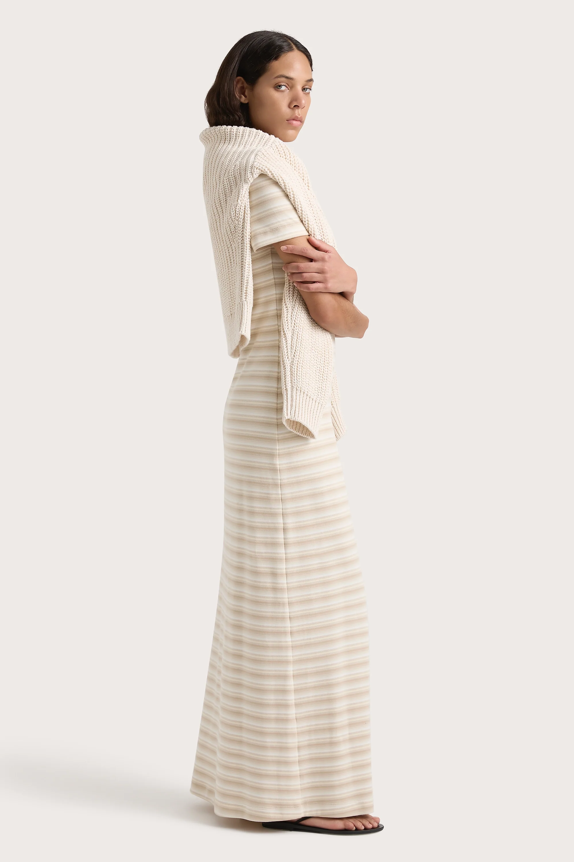 Tiesse Maxi Dress Cream Stripe - Final Sale - Image 7