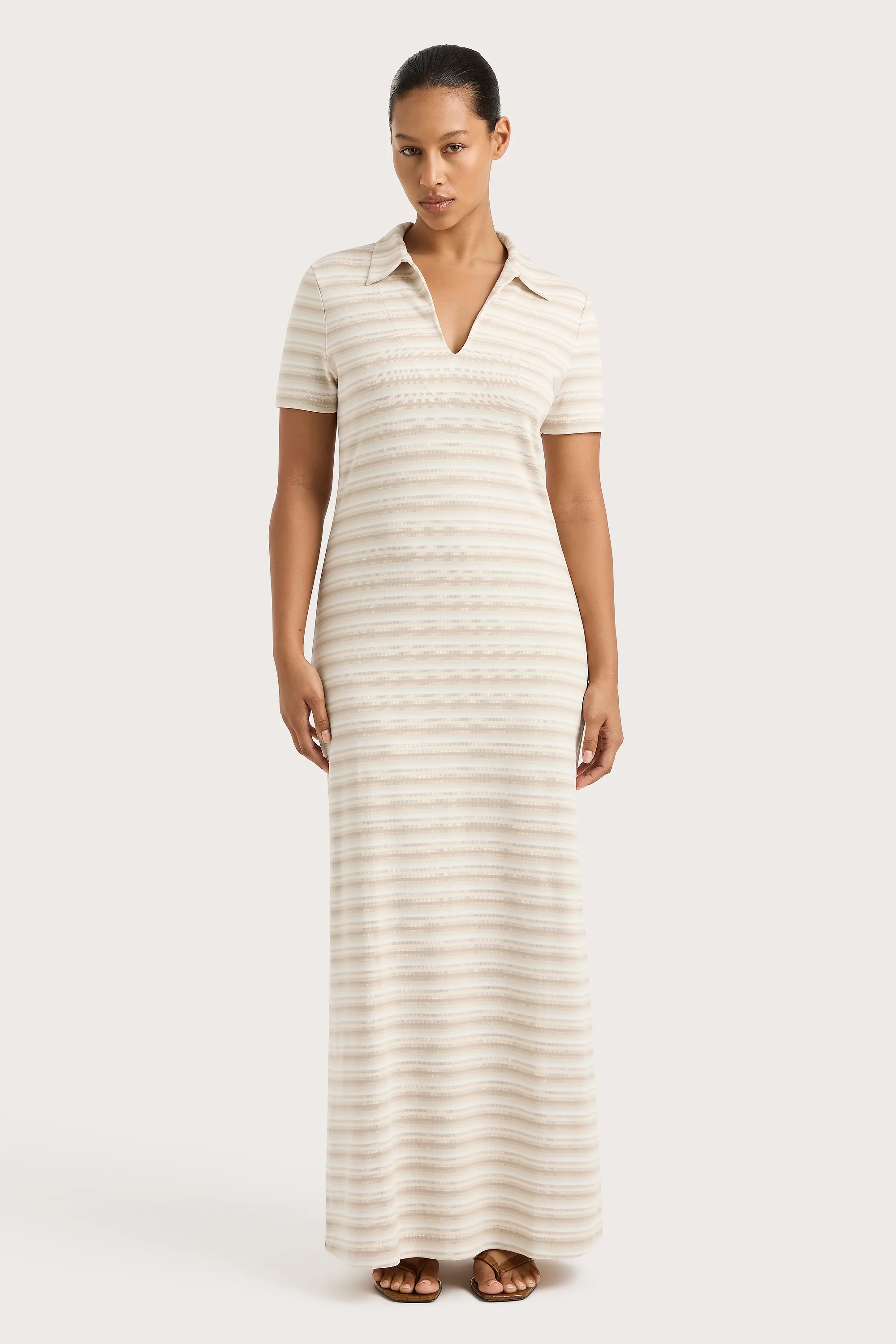 Tiesse Maxi Dress Cream Stripe - Final Sale - Image 9