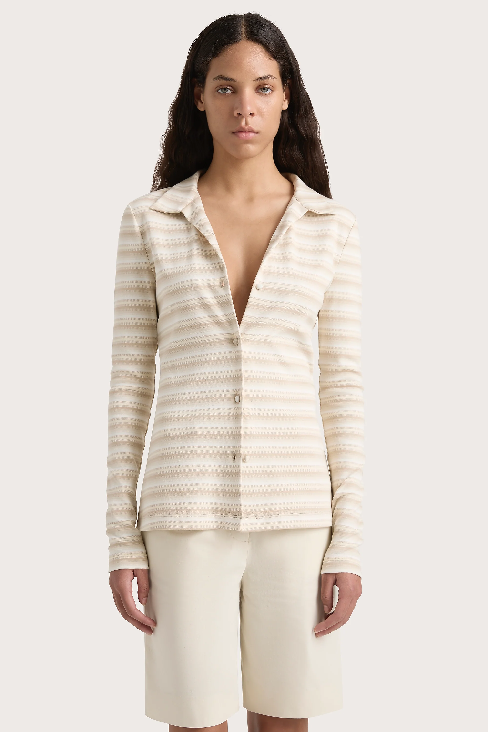 Tiesse Shirt Cream Stripe - Final Sale - Image 3