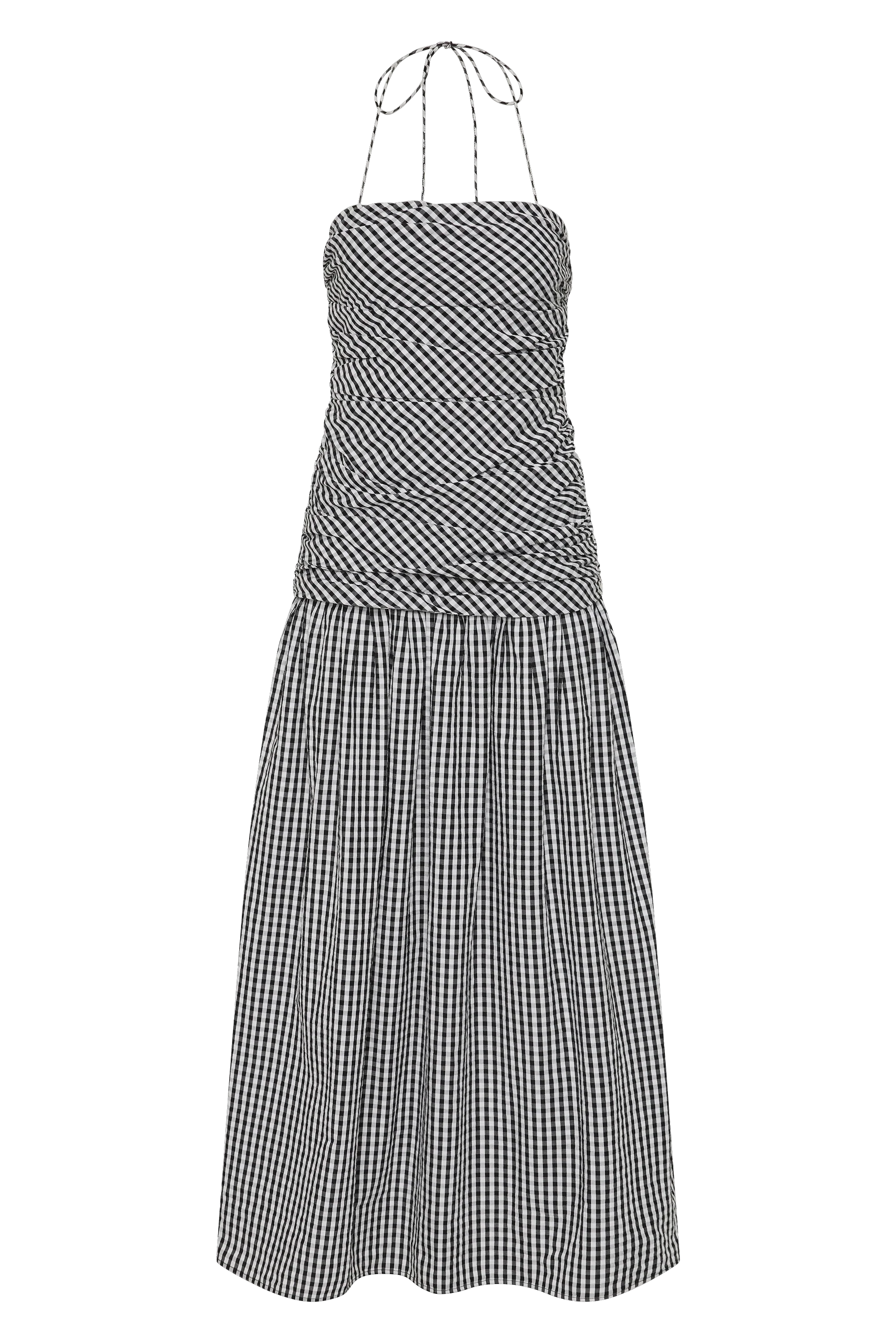 Vento Midi Dress Black Textured Gingham - Image 8