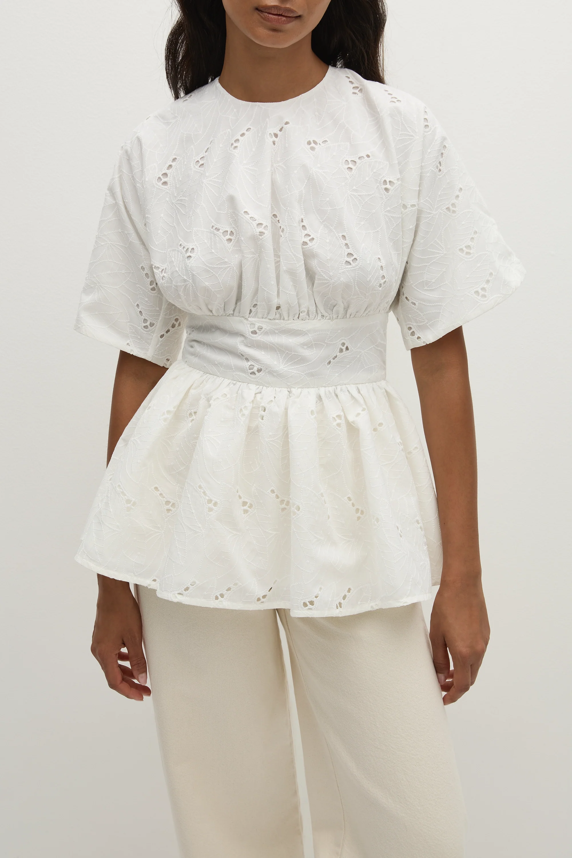 Vilde Top Birgitta Broderie Anglaise White - Final Sale - Image 3