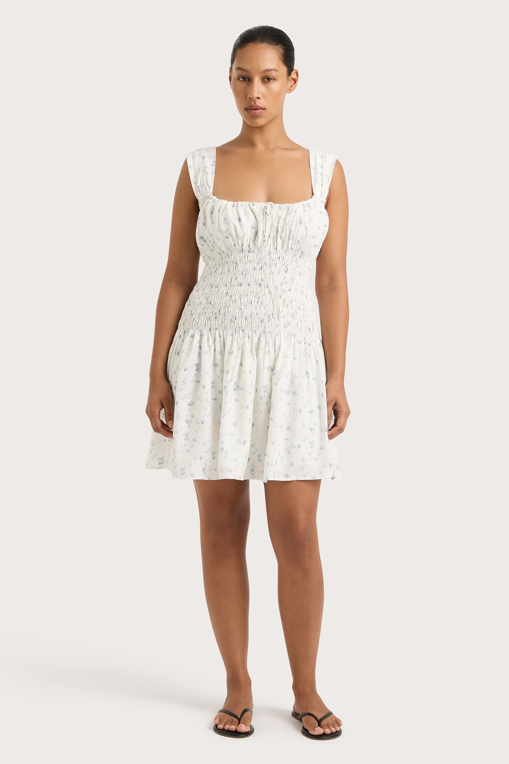 Yerres Mini Dress Blossom Egg Shell Powder Blue - Final Sale - Image 6