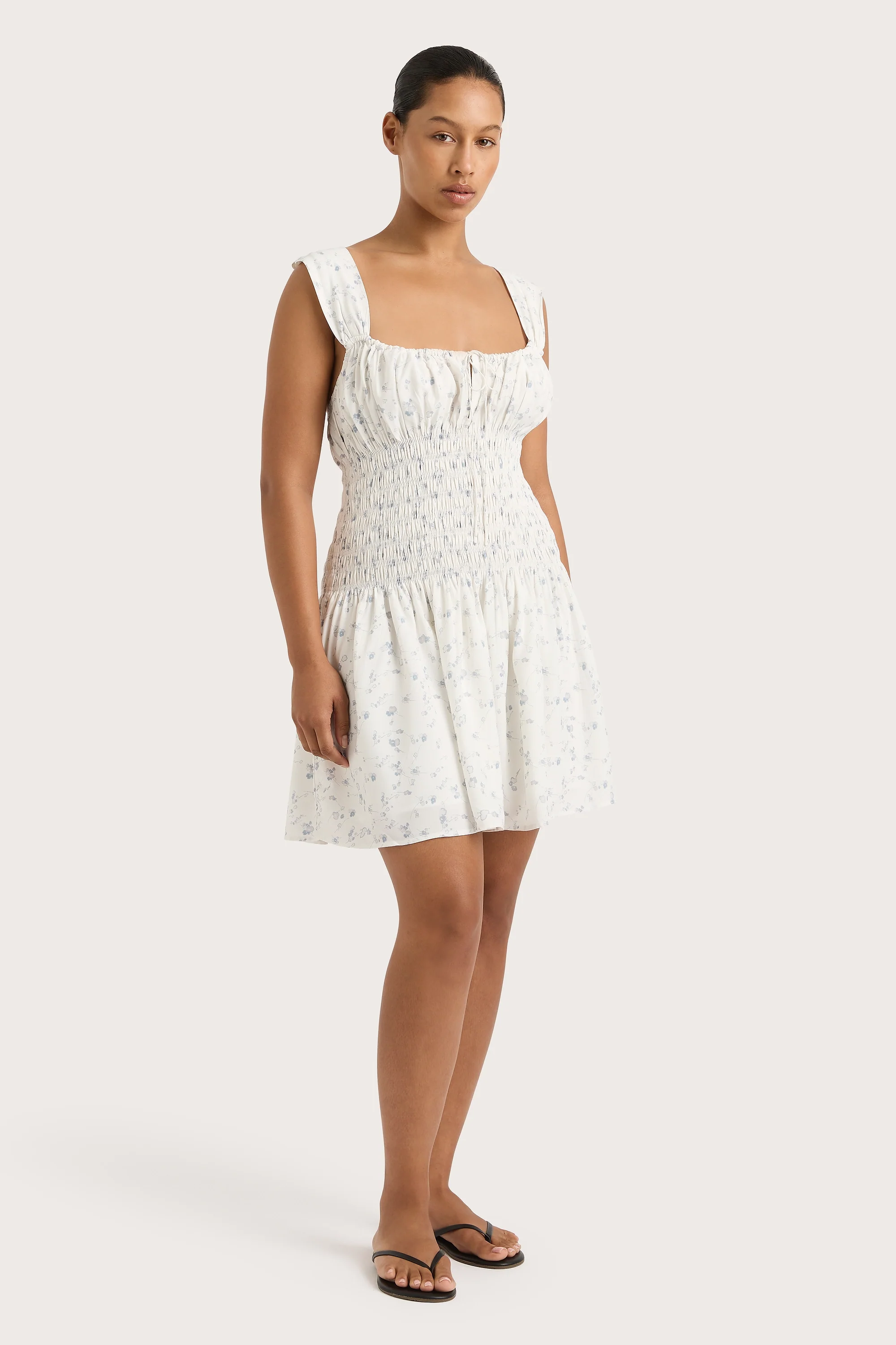 Yerres Mini Dress Blossom Egg Shell Powder Blue - Final Sale - Image 8