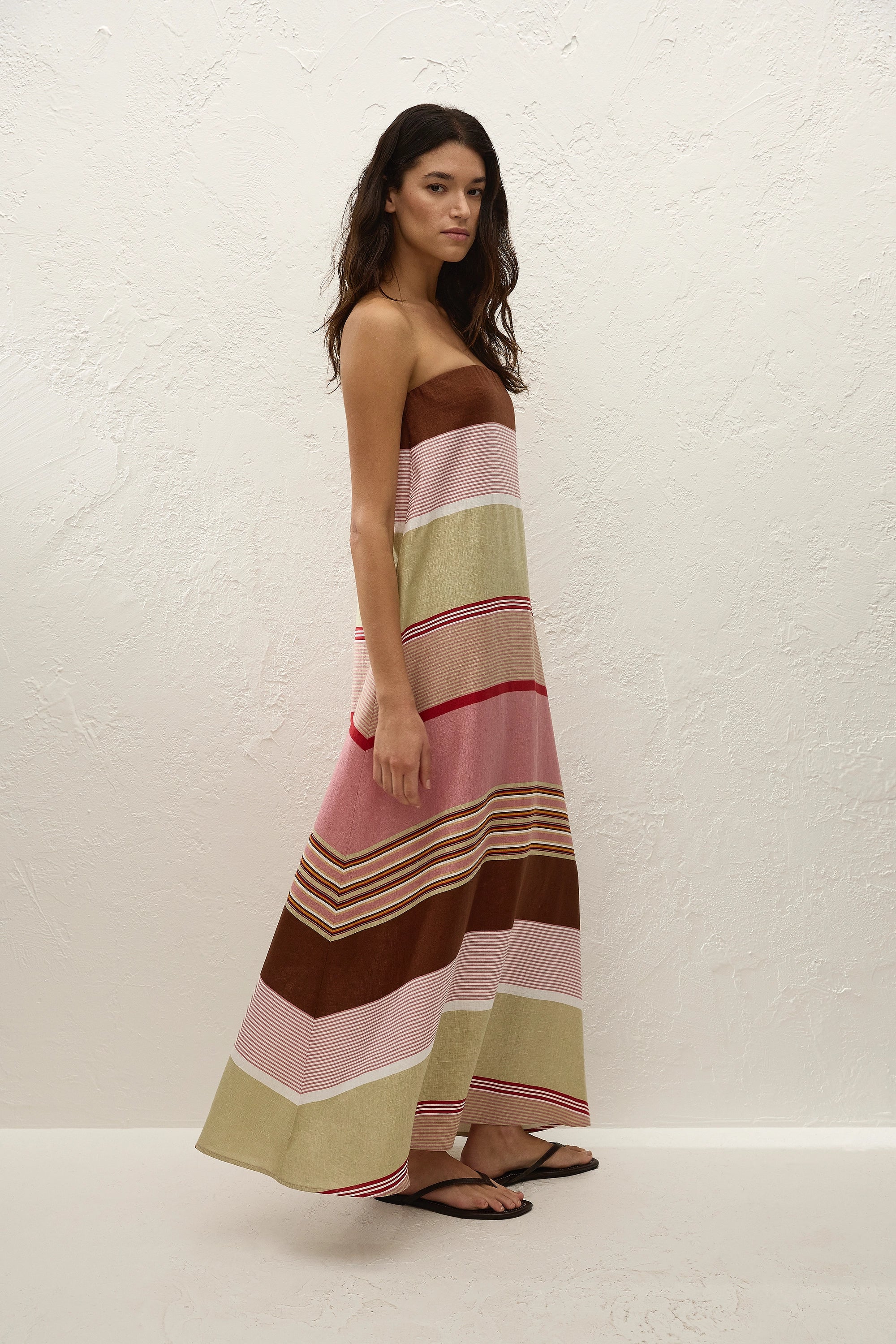 Yolina Maxi Dress Barragan Stripe Dusty Mauve - Image 3
