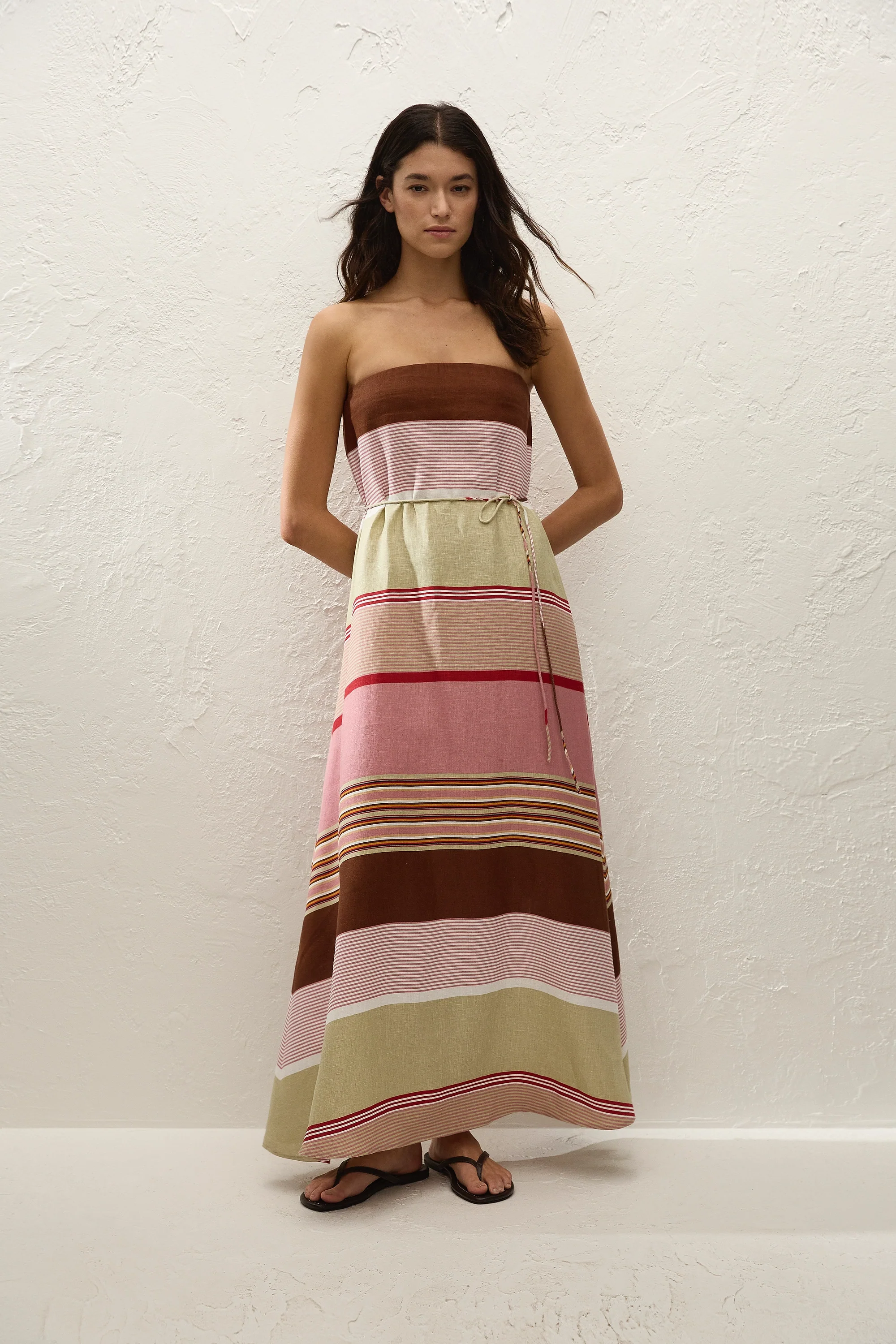Yolina Maxi Dress Barragan Stripe Dusty Mauve - Image 4