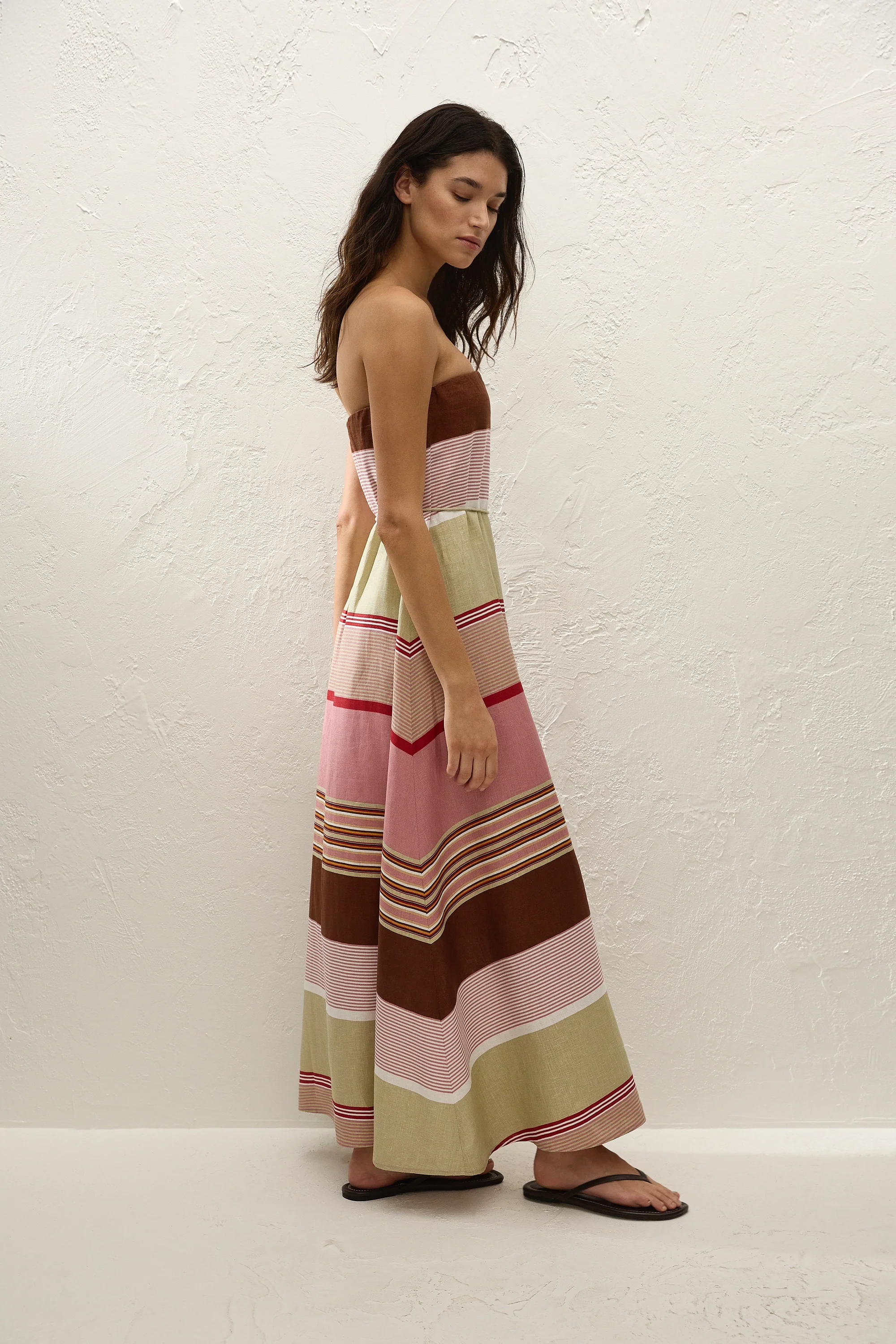 Yolina Maxi Dress Barragan Stripe Dusty Mauve - Image 5